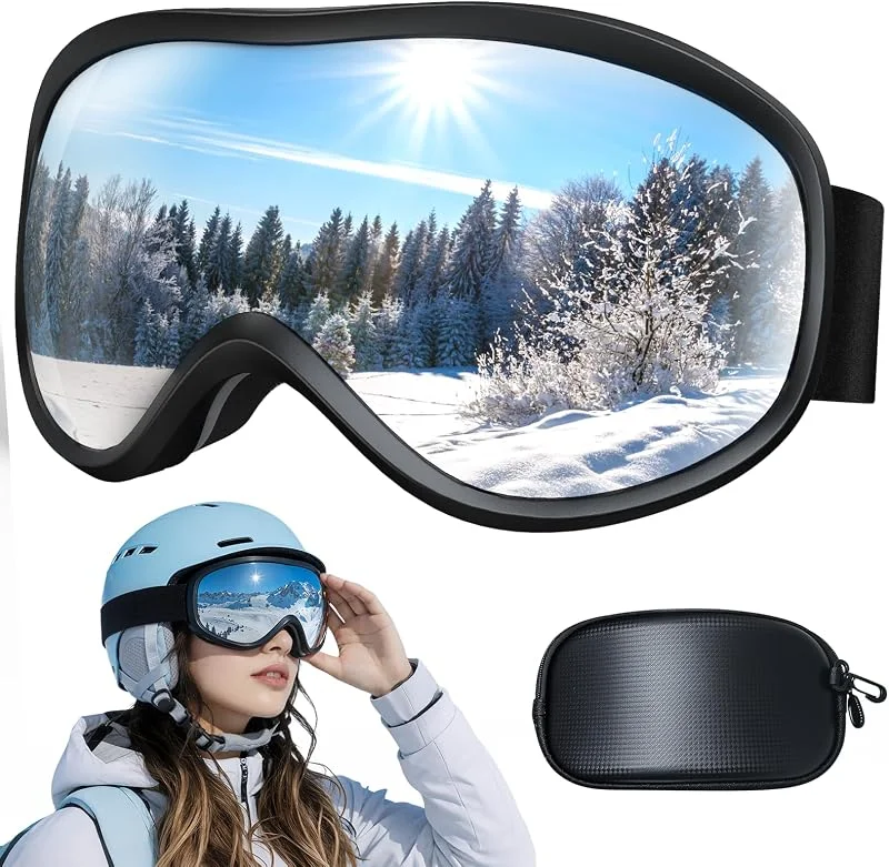 Lunettes de ski pour hommes, femmes, jeunes, adolescents, protection UV, anti-reflet, pour ski, snowboard, cyclisme, moto — Equipement ski