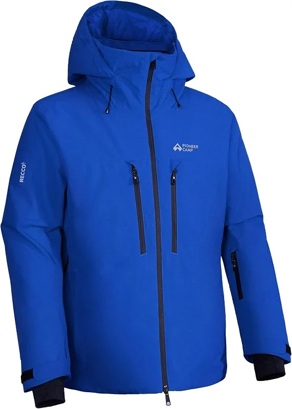 Pioneer Camp Homme Veste de Ski et Réflecteurs RECCO® Imperméable Snowboard avec Multi-Poches, Capuche — Vetements ski