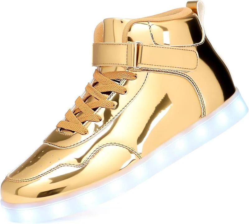 APTESOL Baskets Unisexes Rechargeables LED High Top Femmes Hommes Chaussures de Sport — Equipement ski
