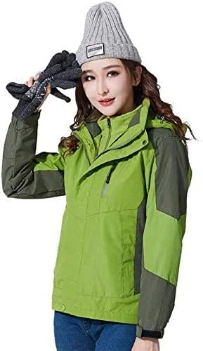 MU Veste de ski imperméable pour femme Veste de ski pour femme Veste d'hiver Manteau de montagne imperméable Coupe-vent avec manteau chaud intérieur Hiver, vert, *-Grand — Vetements ski