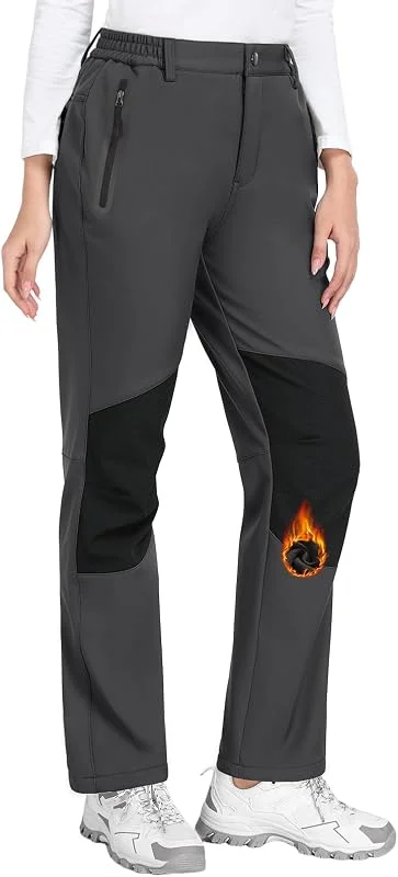 Pantalon Ski Femme Hiver Imperméable Pantalon Randonnée Polaire — Vetements ski