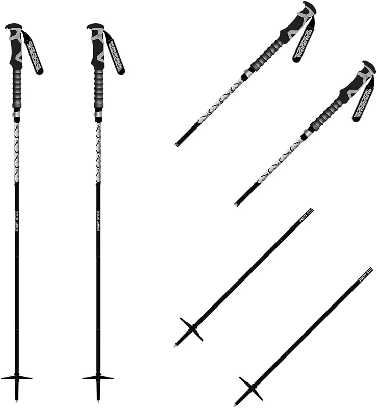 K2 Skis Swift Stick, bâton de Ski Unisexe - Adulte, Black, 105-135 cm - 10G3034.1.1.105-135 — Equipement ski
