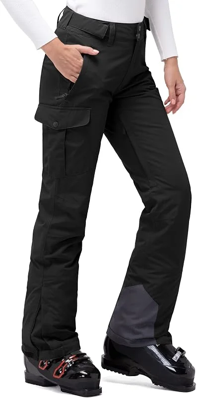 Pantalon de ski 33, 000ft pour femme - Imperméable - Coupe-vent - Chaud - Doublure thermique - Pantalon de randonnée - Hiver - Ski - Noir — Vetements ski