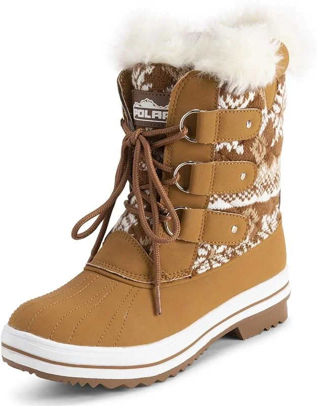 Polar Femmes Matelassé Court Canard Fourrure Doublée Boue Neige Hiver Bottes — Equipement ski