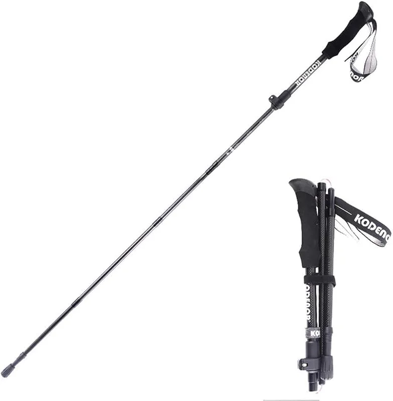 Bâtons De Randonnée Poids Net 220g, Longueur Télescopique: 34-130cm, Poignée D'absorption Réglable, Une Paire à La Vente, pour Alpinisme, Neige, Black — Equipement ski
