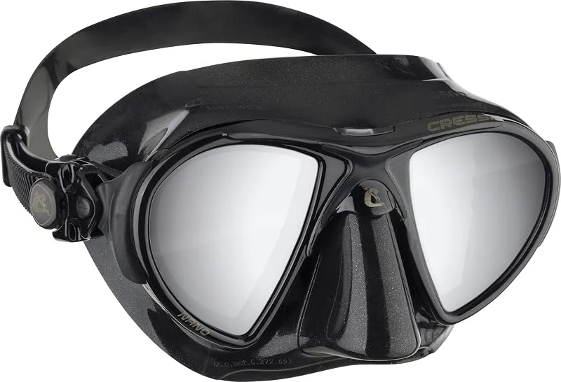 Cressi Nano - Masque de Plongée Professionnel - Disponible en Premium Silicone Transparent Cristal ou Silicone Noir — Equipement ski