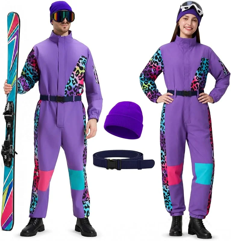 Tenue des années 80 pour homme et femme - Combinaison une pièce des années 90 — Vetements ski