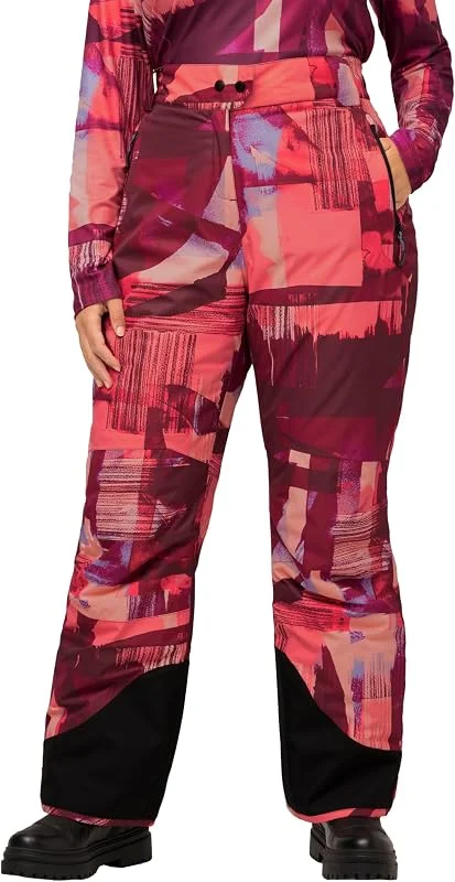 Ulla Popken Pantalon de Ski Imperméable Imprimé Aquarelle de Montagne Femme — Vetements ski
