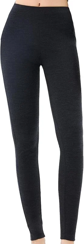 Merino Protect Leggings 100% Laine Mérinos pour Femmes Base Layer Thermiques sous Vetement Longs Douce Caleçon Long pour Randonnée Et Le Ski — Vetements ski