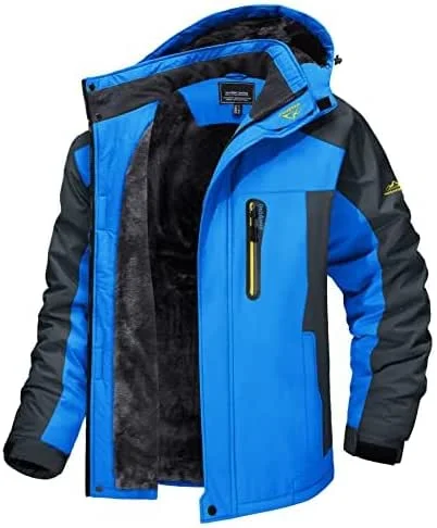 MAGCOMSEN Veste de ski imperméable pour hommes Veste polaire de randonnée coupe-vent avec capuche — Vetements ski