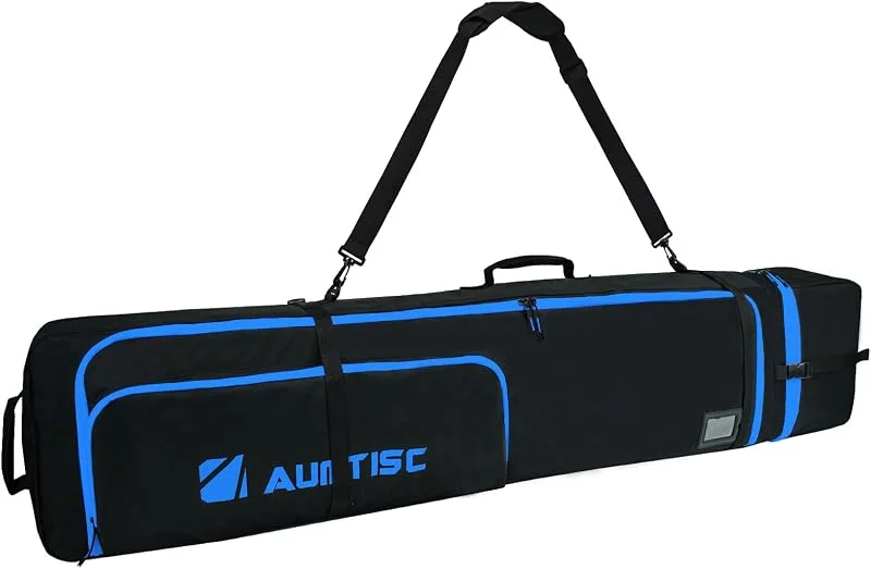 AUMTISC Housse de Snowboard, Sac de Voyage pour Snowboard, Sac de Rangement pour Skis, Bottes et équipement, Longueur réglable de 156 cm à 181 cm — Equipement ski