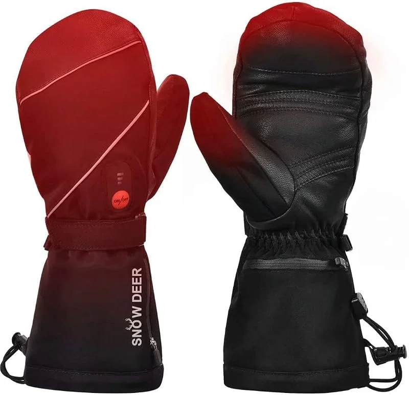 SNOW DEER Gants Chauffants 7.4V 2200mAh Rechargeable pour Ski, Hommes Femmes, Hiver, Motards, Neige, Camping, Randonnée - Chauffe-Mains — Vetements ski
