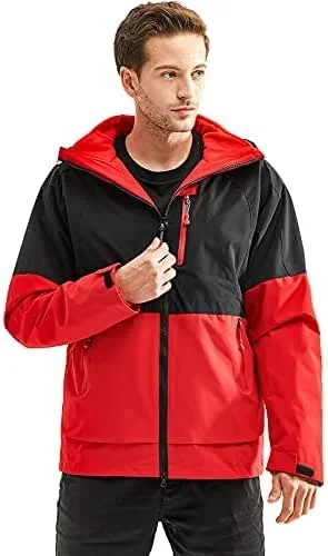 MU 3-In-1 Vêtements Pour Hommes Veste de Ski Chaud D'Hiver En Molleton À Capuchon de Montagne Toison de Ski Coupe-Vent Veste de Pluie Manteau Snow Mountain Jacket, A, L — Vetements ski