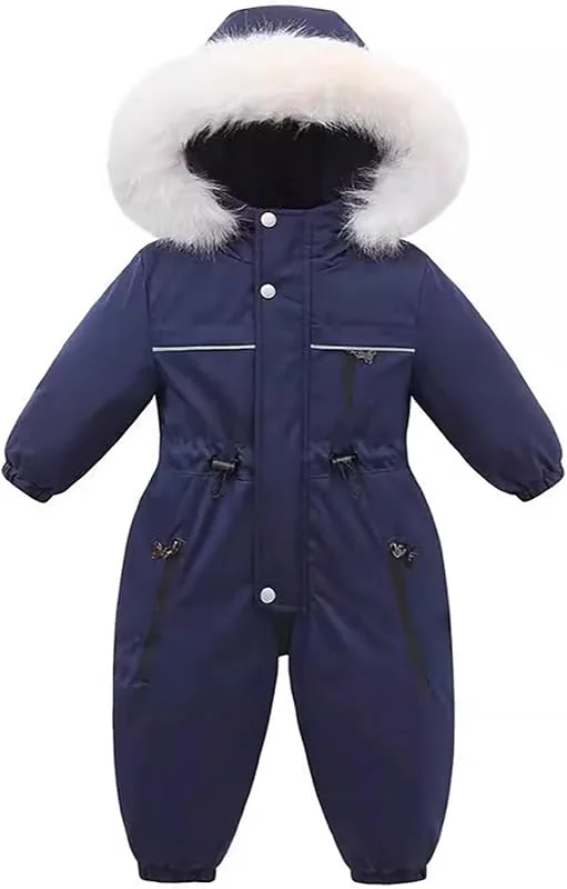 Nouveau-Né Bébé Garçon Fille Combinaison De Neige Manteau À Capuche Barboteuses Chauds Coupe-Vent Jumpsuit Epais Pilote Polaires Enfant Hiver — Vetements ski