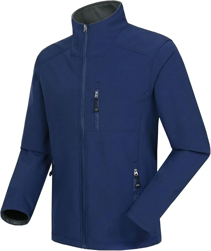 ZDJSWJ Veste doublée en laine softshell pour homme Manteau tactique léger à col montant Manteau coupe-vent softshell — Vetements ski
