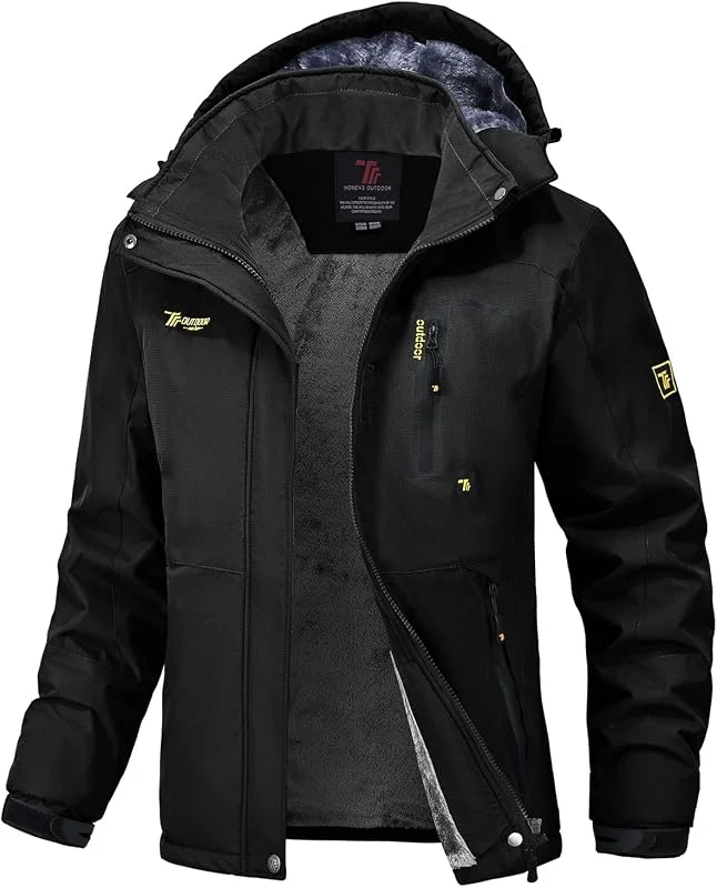 donhobo Veste Polaire pour Femme Veste de Ski Imperméable de Montagne Manteau d'hiver Extérieur en Polaire Coupe-Vent avec Capuche — Vetements ski