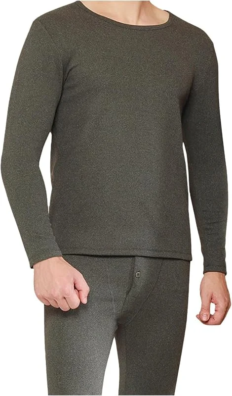 Ensemble de sous-vêtements thermiques en laine pour homme - Haut chaud à manches longues avec pantalon - Tricot sans couture - Régule l'humidité - Sans odeur - Idéal pour les froides journées d'hiver — Vetements ski