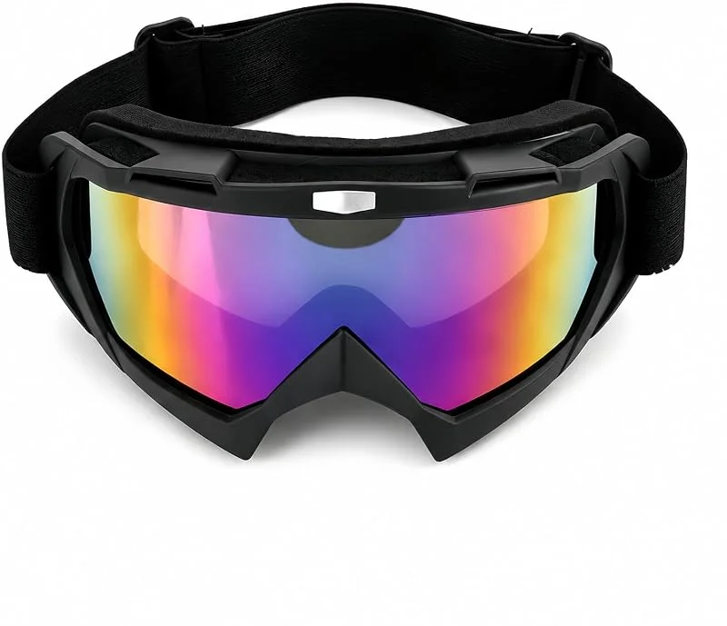 Lunettes de Moto avec Anti-Buée et Protection UV, Masque de Ski avec Double Lentille et Mousse, pour Homme et Femme, Adapté au VTT, Snowboard, Randonnée et Sports Extérieurs — Equipement ski