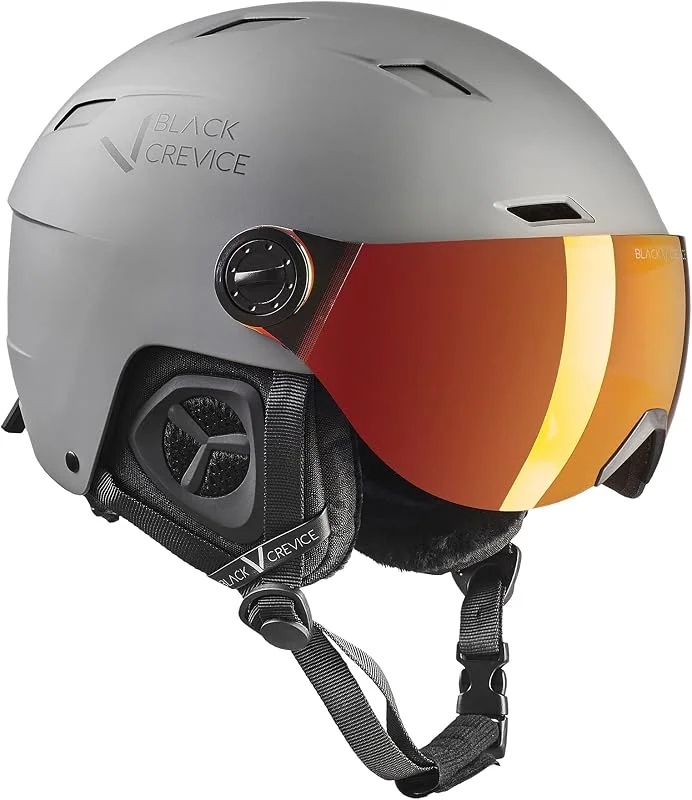 Black Crevice Casque de Ski Kirchberg avec Visière I Respirant pour Homme et Femme I Unisexe de Qualité Supérieure I Réglable avec Ouvertures d'Aération — Equipement ski