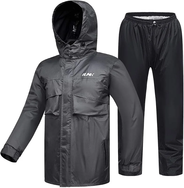ILM Combinaison Pluie Imperméable Moto Homme-Vêtements de pluie Résistante à l'usure, 6 Poches, Ensemble de 2 Pièces avec Veste et Pantalon — Vetements ski