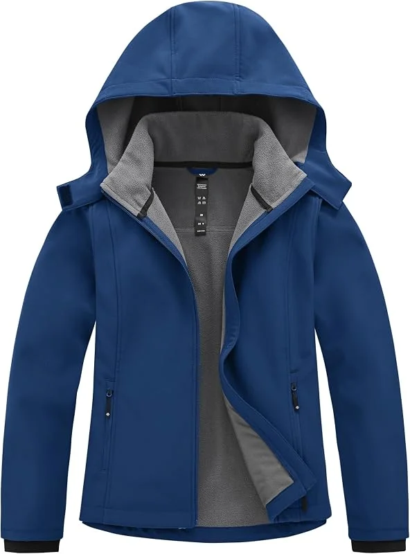 MoFiz Veste Softshell Femme Veste Polaire Imperméable Randonnee Av Capuche — Vetements ski