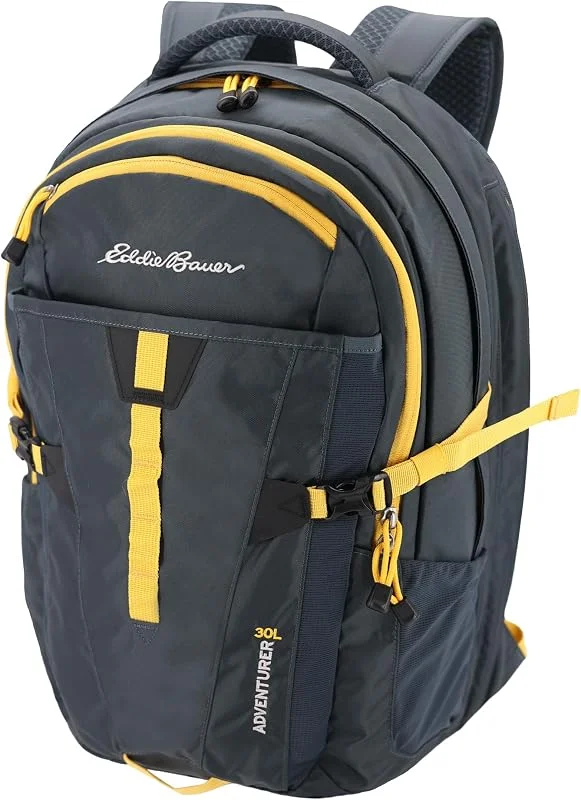 Eddie Bauer Adventurer Sac à dos avec compartiments d'organisation et housse compatible avec hydratation, ordinateur portable, Adventurer – Storm, 30 l — Equipement ski