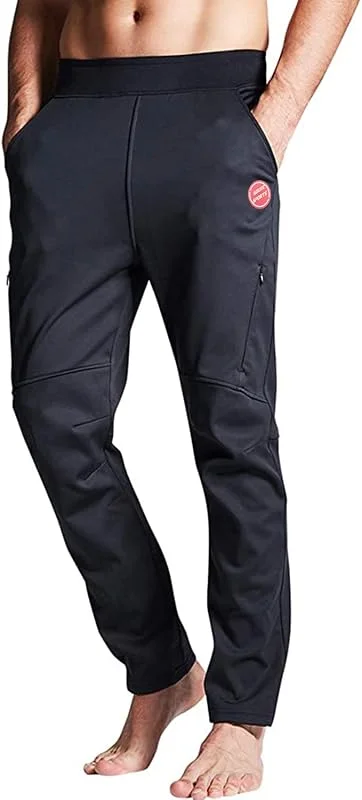 Souke Sports Pantalon de Cyclisme pour Homme avec Poches Zippées étanche Pantalon VTT Homme Thermique pour Hiver Long Respirant Pantalon de Sport pour Fitness Camping Escalade Course à Pied et Ski — Vetements ski