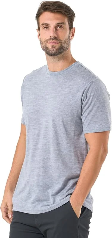 Merino Protect T-shirt 100 % laine mérinos pour homme, résistance aux odeurs, couche de base pour randonnée, voyage, maillot de corps doux — Vetements ski