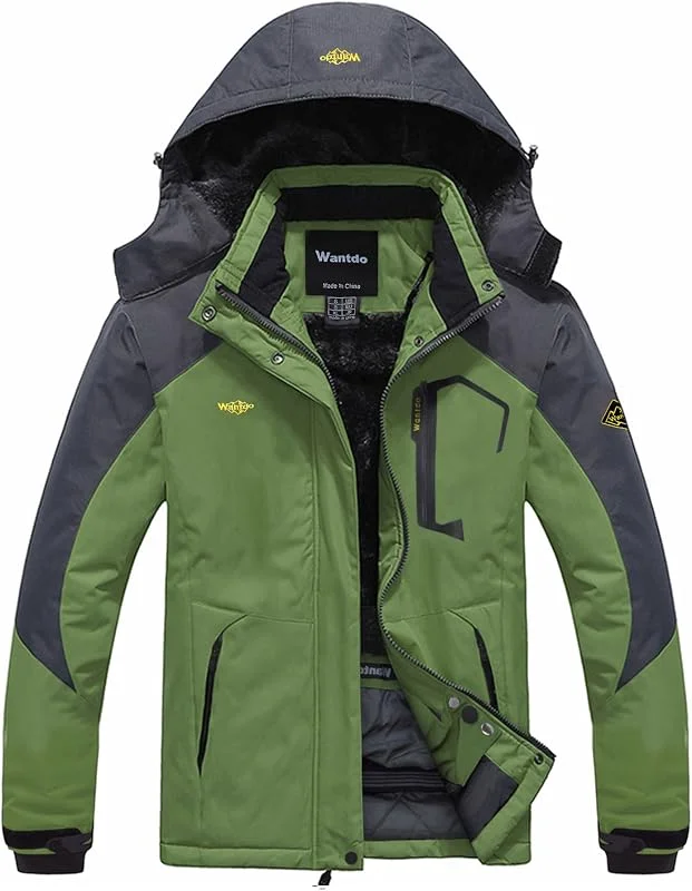 Wantdo Femme Manteau d'hiver Snowboard Outdoor Parka Grande Taille Veste — Vetements ski