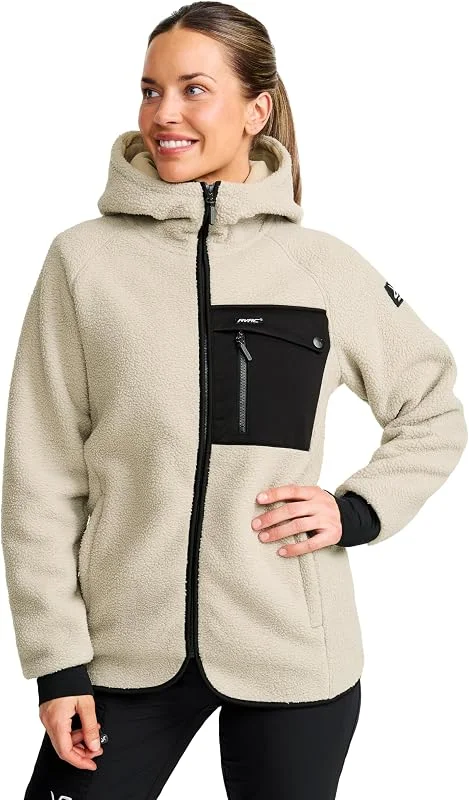 RevolutionRace Sherpa Hoodie pour Femme, Veste Polaire D'extérieur Parfaite pour la Randonnée et les Aventures en Plein Air — Vetements ski