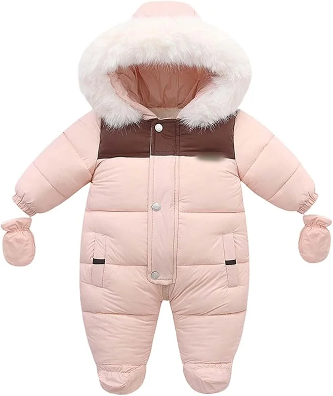 Bébé Combinaisons De Neige Body Barboteuse À Capuche Chaud Enfant Manteau Bebe 0-3 Mois Combinaison Ski Petit Lot 3 Mixte Garçon Idéal Pour L’Hiver 0-24 mois — Vetements ski
