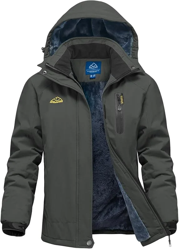 donhobo Veste d'hiver pour femme - Coupe-vent et imperméable - En polaire chaude - Avec capuche amovible — Vetements ski