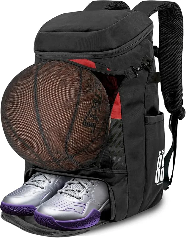 KINGSLONG Sac à Dos de Basketball Football, Sac D'équipement de Basketball avec Compartiment à Balles et Compartiment à Chaussures pour Basketball, de Volleyball, de Baseball, de Football — Equipement ski