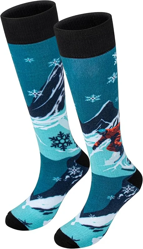 2 Paires Chaussettes de Ski en Laine Mérinos pour Adolescents, Femme et Hommes, 35-38 39-41 Chaussettes Longues Hiver Chaudes Épais Coussin Thermiques Respirant pour Ski Travail Randonnée — Vetements ski