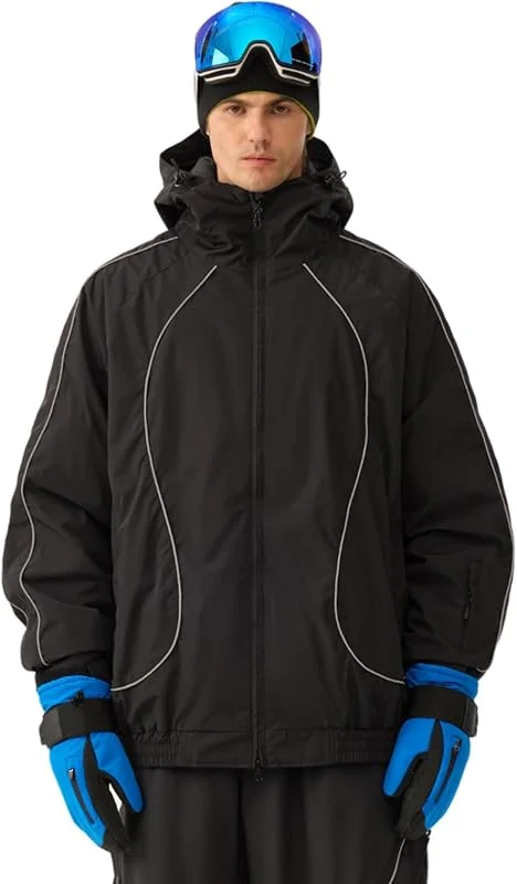 GSOU SNOW Femme Homme Baggy Veste Snowboard Rétro Réfléchissante Ski — Vetements ski