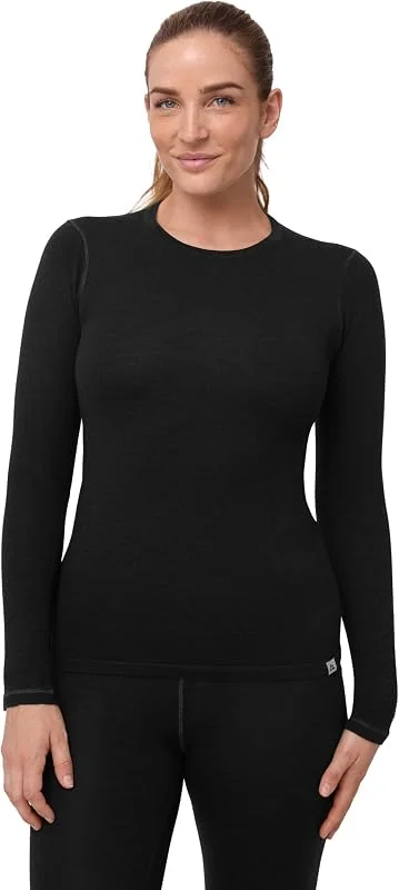DANISH ENDURANCE Haut Thermique en Laine Mérinos Femme, Manches Longues — Vetements ski