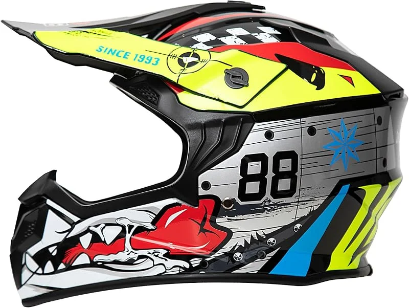 Casque Moto Cross Enfant ECE22.06 Homologué, Motocross Cycliste pour Garçon Et Fille 5-15 Ans, Homme VTT Integral, Femme pour Enfants, Scooter De Ski — Equipement ski