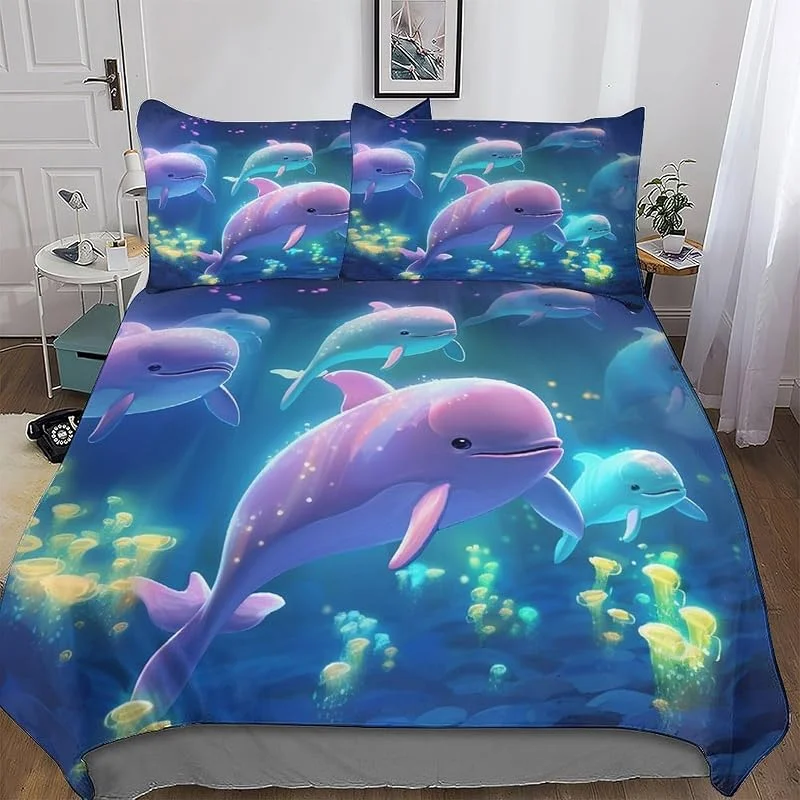 Animal Baleine Parure De Lit Housse De Couette Et Taies d'oreiller, 3 Pièces Ensemble Doux Microfibre pour EnfFourmis Et Adolescents Double (200x200cm) — Equipement ski