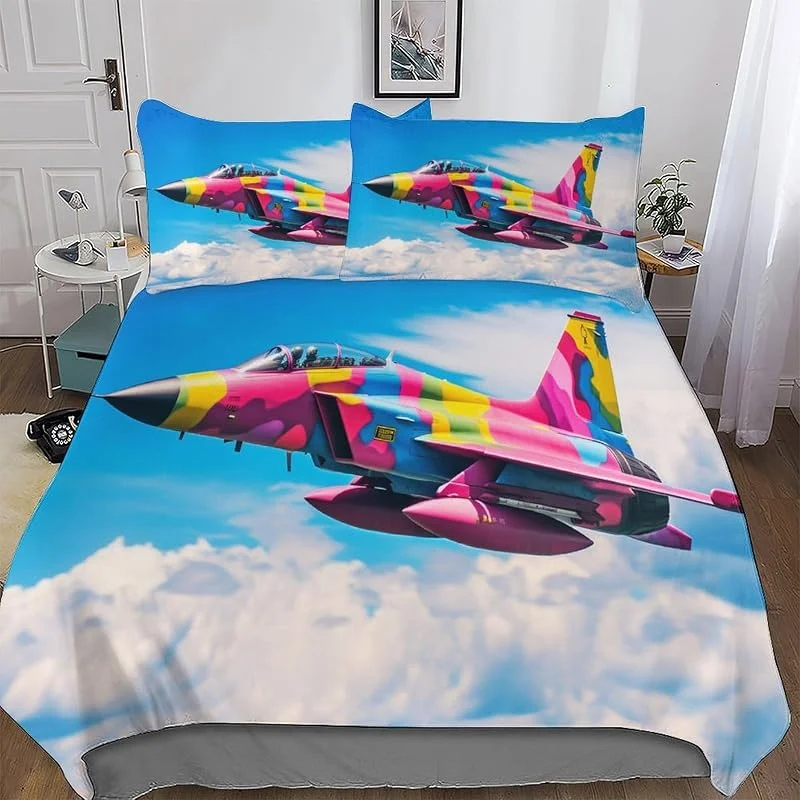 Combattant 3D Housse De Couette Literie 3 Pièces Housse De Couette Et Taie d'oreiller Douce Microfibre Adultes Enfants Parures De Lit avec Fermeture Éclair Double (200x200cm) — Equipement ski