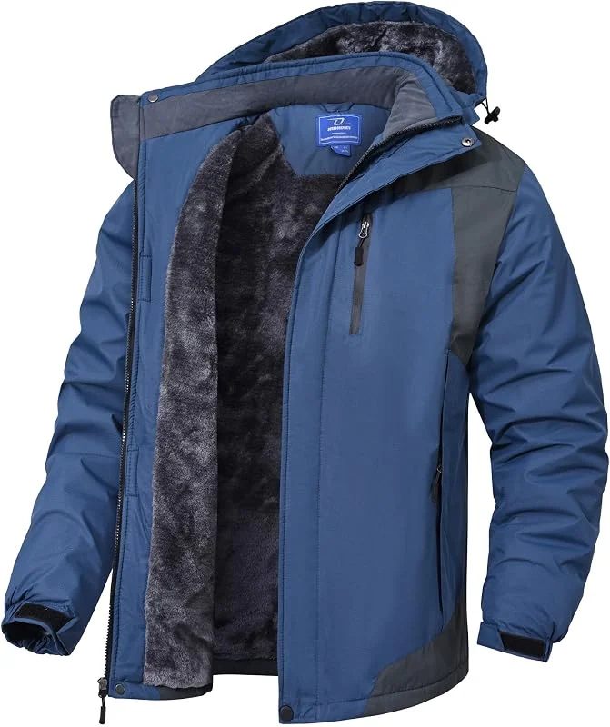 Zoofly Homme Veste Ski Manteau Imperméable D'Hiver Manteau Homme Hiver Extérieur Chaud Polaire Capuch Blouson — Vetements ski