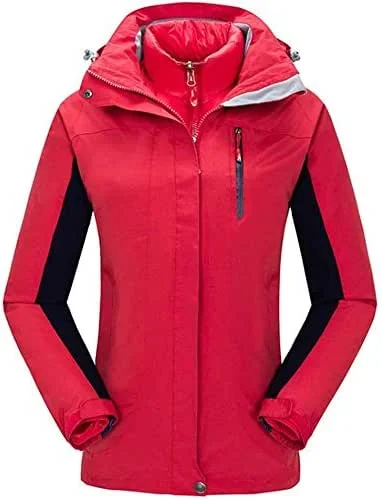 MU Veste de Ski Imperméable Femme Veste de Ski Montagne Femme Parka Imperméable Hiver Imperméable Bleu Rouge Noir Hiver, rouge, Grand — Vetements ski