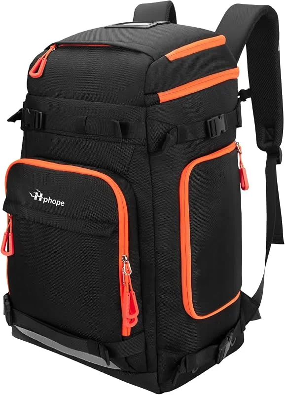 Hp hope Sac à chaussures de ski avec compartiment pour casque Sac à dos de ski avec sac pour casque de ski Bottes de ski Patins à glace Snowboard Sac à dos Randonnée Camping 70L — Equipement ski