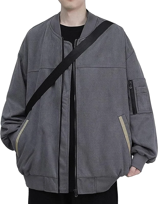 ZDJSWJ Hommes col montant LAINE VESTE zip doublure coupe-vent hiver veste Slim léger softshell manteau — Vetements ski
