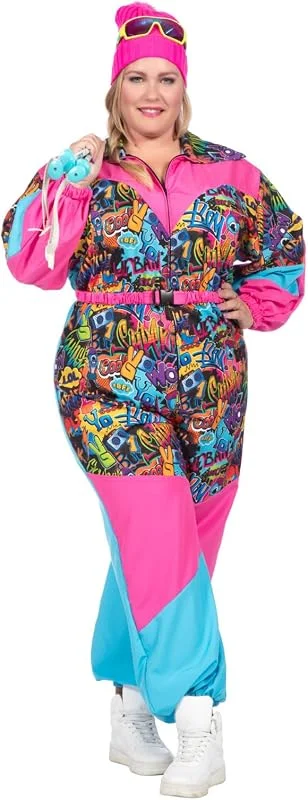 WILBERS & WILBERS 4495 - Combinaison de ski rétro avec imprimé années 80 pour femmes, combinaison de ski, combinaison de neige, pour l'après-ski et le carnaval — Vetements ski
