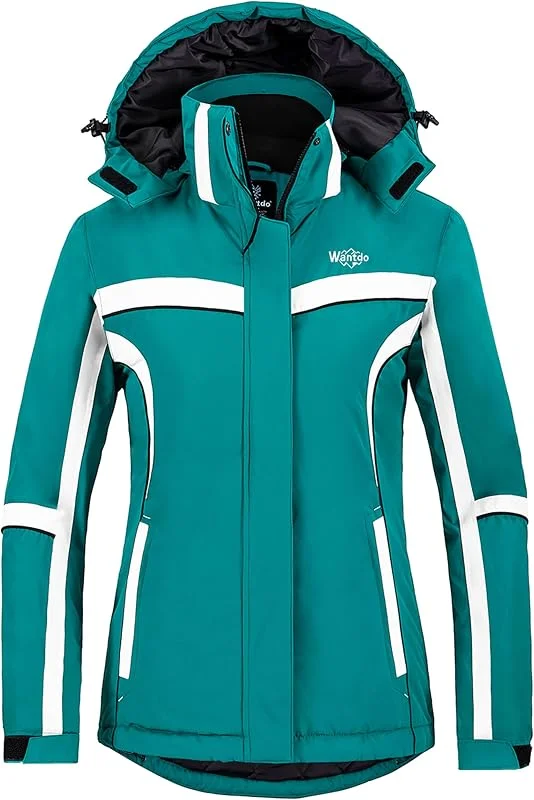 Wantdo Femme Veste de Ski Imperméable Outdoor Veste Coupe-Vent Manteau — Vetements ski