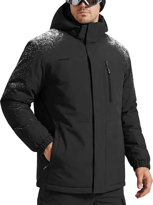 FREE SOLDIER Veste de ski imperméable pour homme avec doublure en polaire chaude et coupe-vent avec capuche — Vetements ski