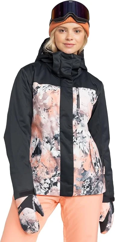 Roxy Jetty Block Jacket – 10k Waterproof, Insulated Snow Jacket, Pfas-free, Recycled Fabric Veste Femme (lot de 1) — Vetements ski