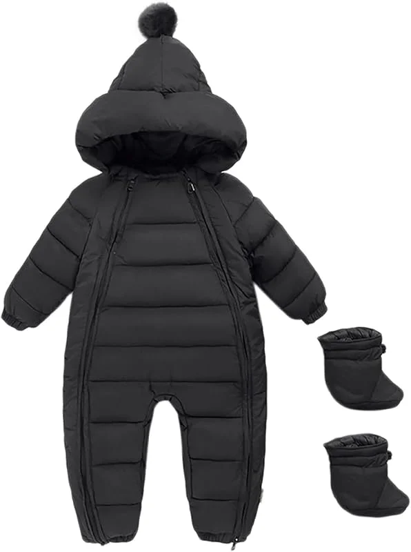 Combinaison De Neige Bébé Enfant Garçon Fille Capuche Barboteuse Enfants Pour Filles Et Garçons Chaud À Veste Ski — Vetements ski