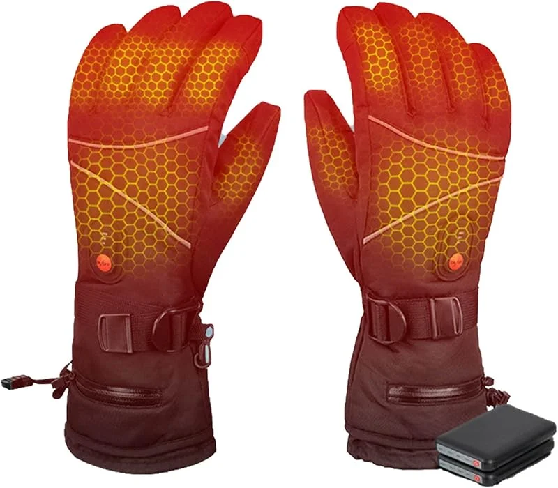 Gants de Ski Chauffants Gants de Batterie Rechargeables électriques pour Hommes et Femmes Gants Chauffants par Temps Froid pour l'hiver Ski Patinage Neige Travail Camping Randonnée — Vetements ski