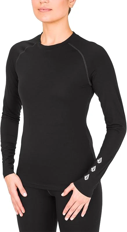 Volcom - Sous Vetements Thermique W Merino Blend Crew Black Femme - Femme - Taille xl - Noir — Vetements ski